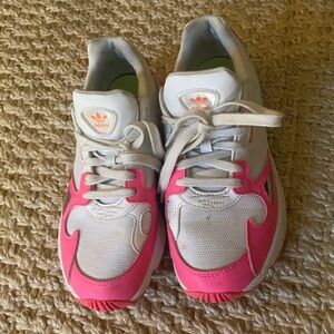 Pink adidas falcon shoes